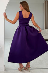 Bethany V Neck Skater Midi Purple