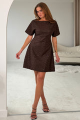 Belamy Textured Mini Dress Brown