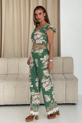 Blossom Green Floral Print Trouser