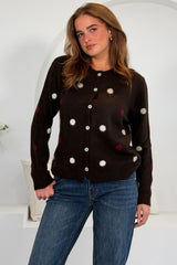 Elizabeth Polka cardigan Brown