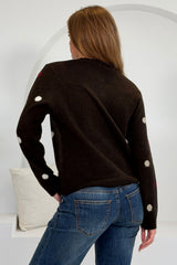 Elizabeth Polka cardigan Brown